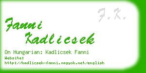 fanni kadlicsek business card